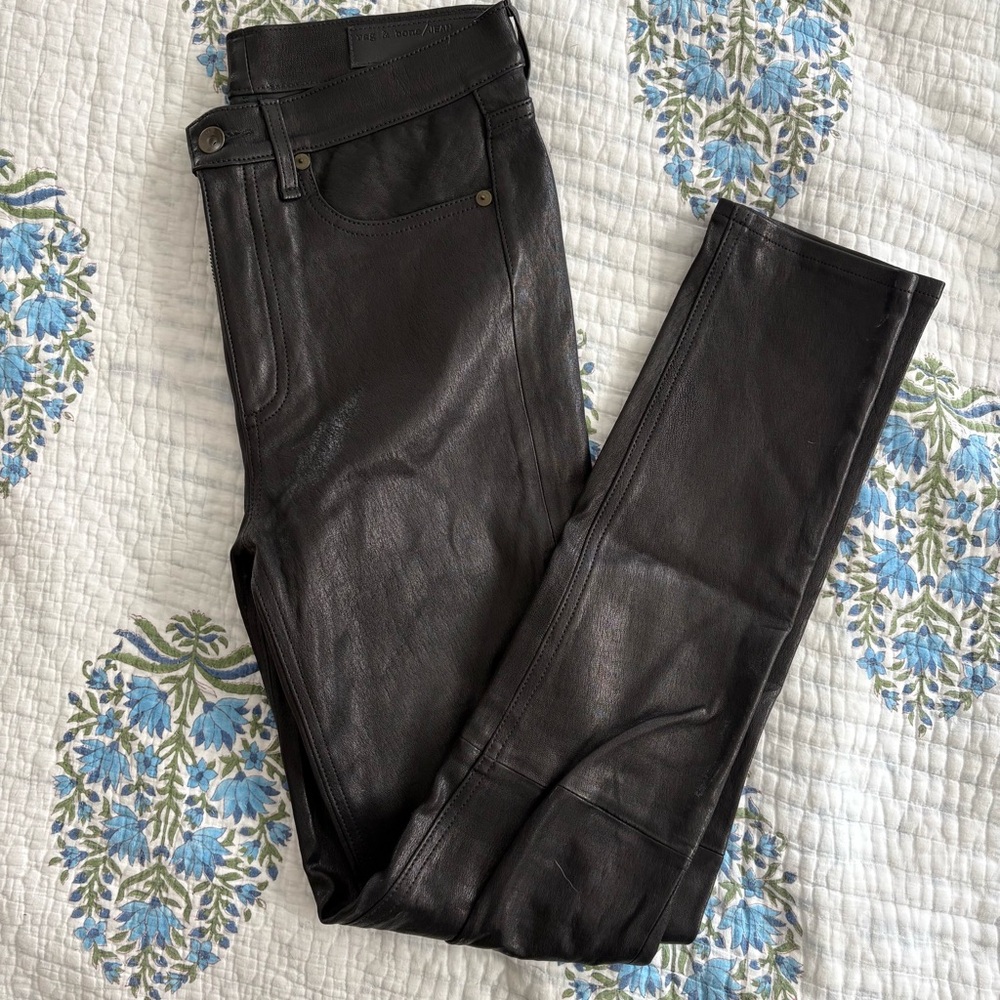 Rag&bone leather pants skinny jeans size 27
